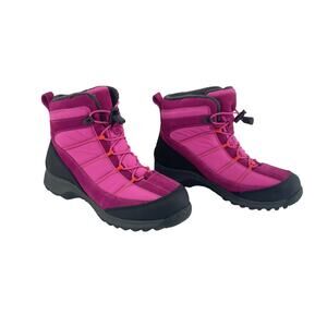 Lands' End Women's Winter Bright Pink Warm Snow Boots Size 8 - Synthetic Upper